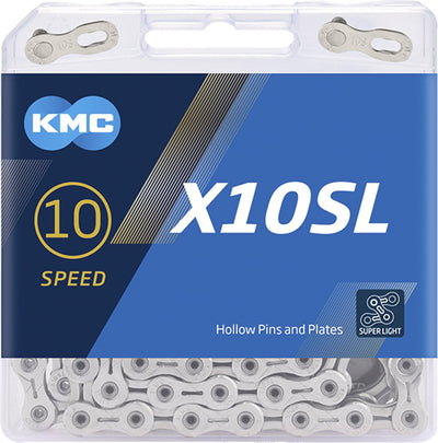 Cadena de bicicleta Silver Super Light de KMC X10SL Silver