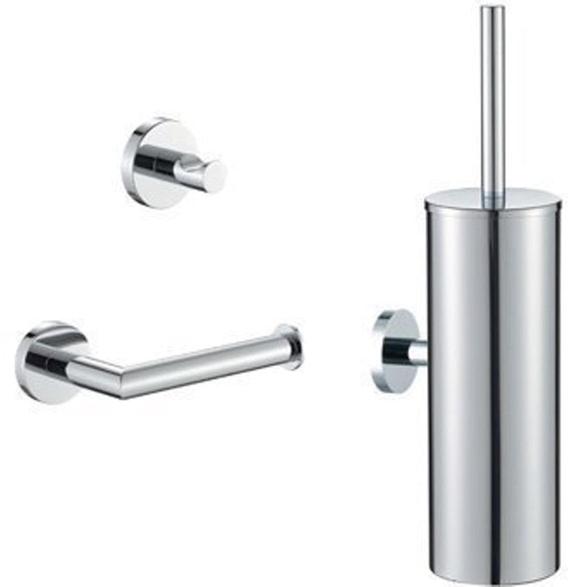Plieger vigo toiletset accessoires – wc borstel – wc rolhouder – handdoekhaakje - 10 jaar garantie – chroom