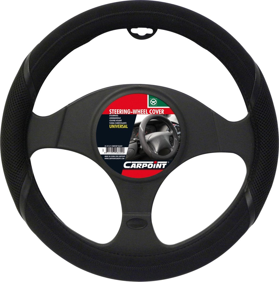 Coprivolante Carpoint Car Comfort - nero - per volanti con diametro di 37-39 cm