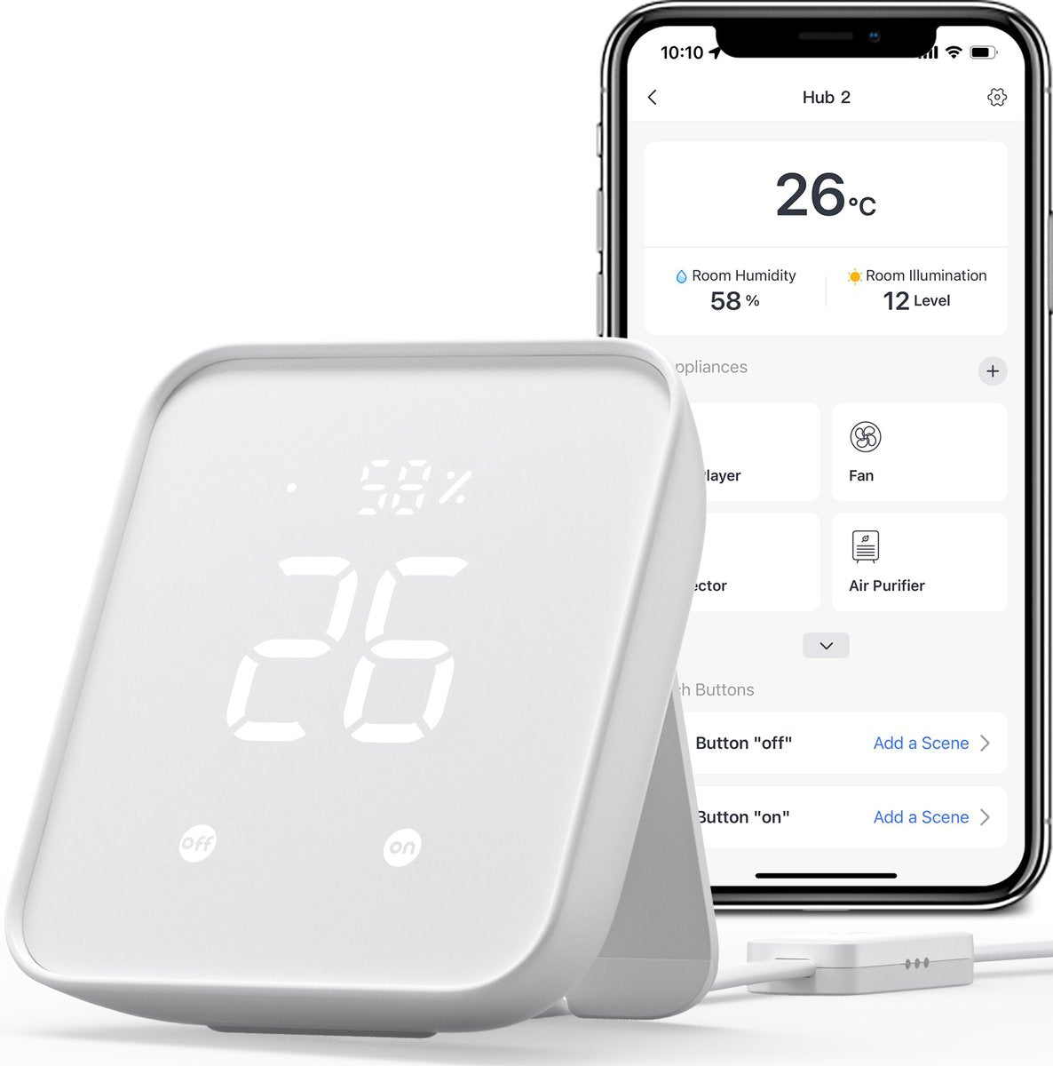 Switchbot hub 2 - convierte tu móvil en un mando a distancia - higrómetro WiFi inteligente - soporta materia