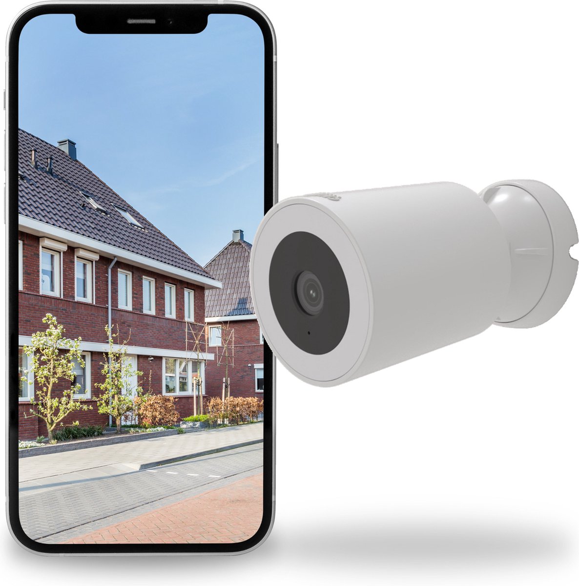 Telecamera faretto da esterno Calex - Telecamera di sicurezza 2K con visione notturna - Sorveglianza per esterni