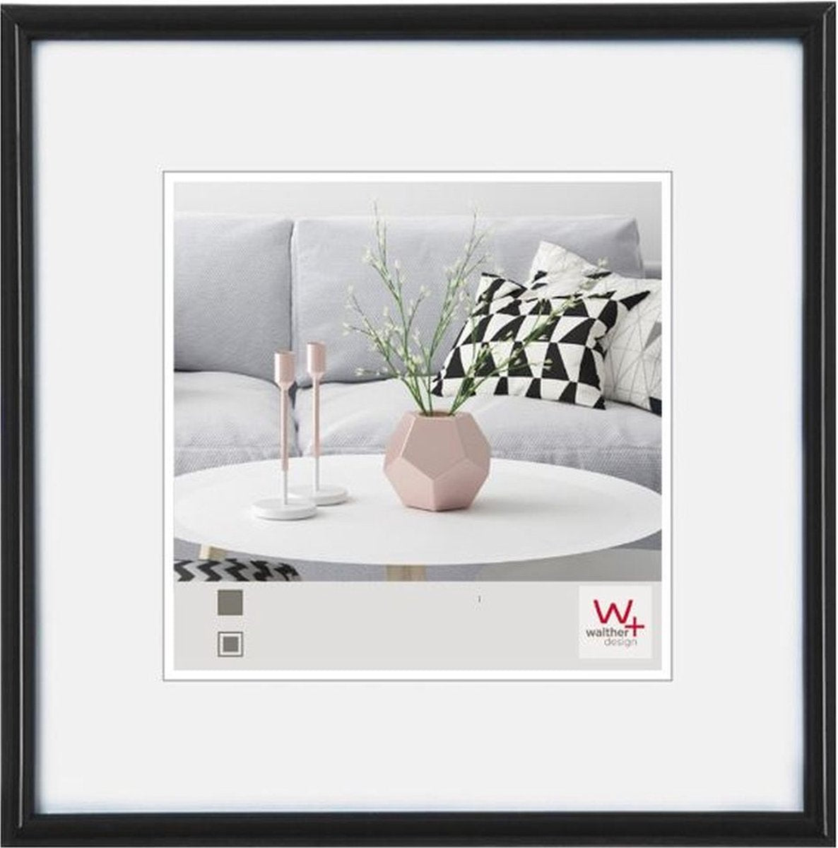 Walther galeria - cornice in plastica - misura foto 40x40 cm - nera