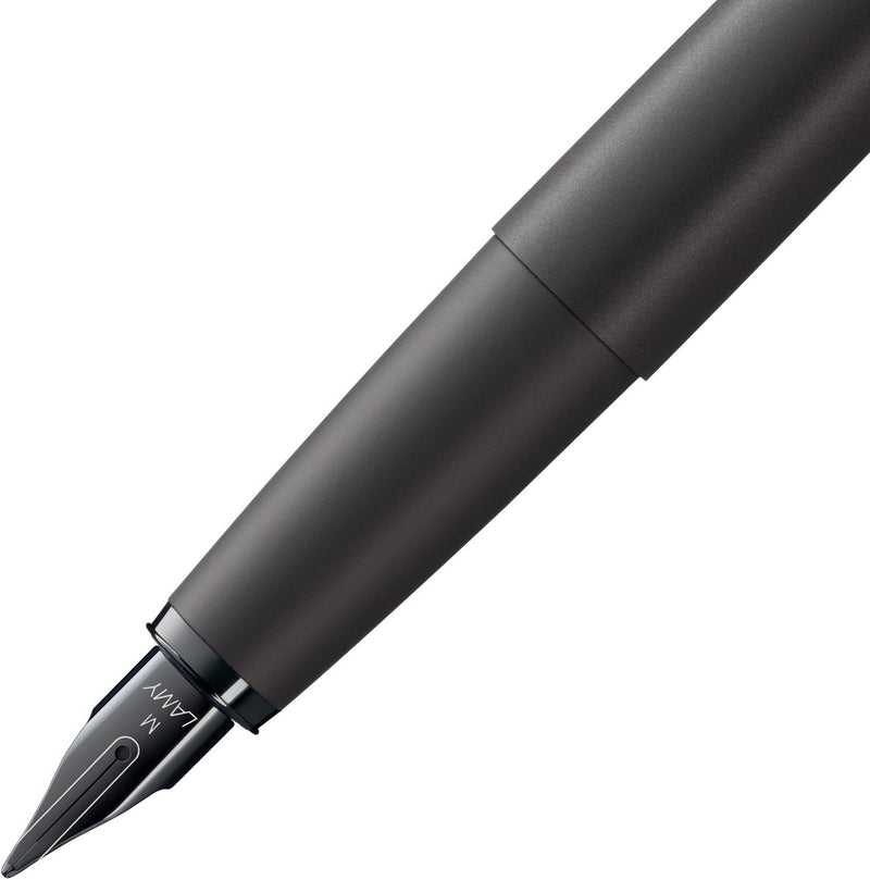 Pluma estilográfica Lamy studio lx-all-black – Pluma estilográfica universal en elegante carcasa totalmente metálica – con clip de hélice y plumín de acero en tamaño f – incluye cartucho de tinta azul t 10