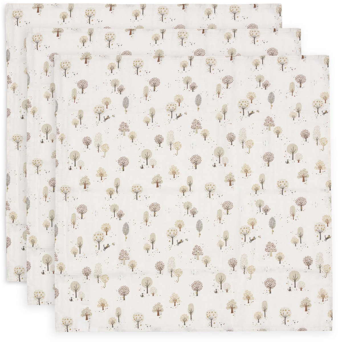 Panno idrofilo Jollein piccolo – 70x70cm – tiny park – 3 pezzi