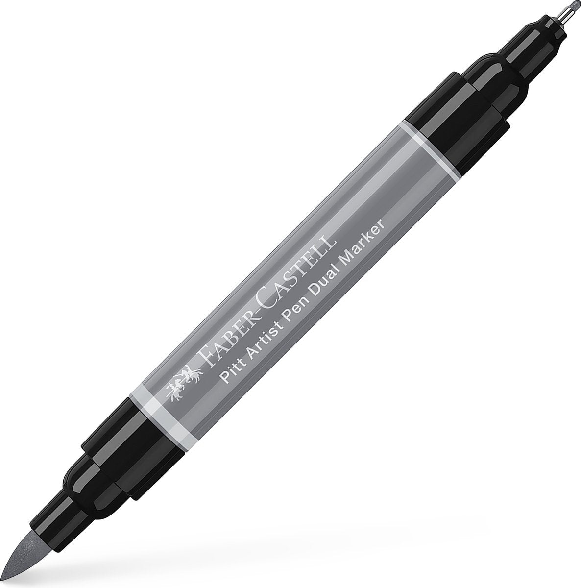 Faber-castell tekenstift - pitt artist pen - duo marker - 232 koudgrijs iii - fc-162232