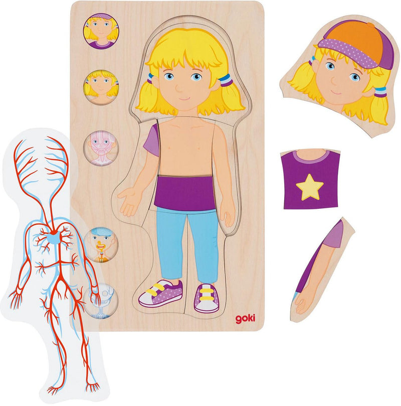 Goki Madera Capa Puzzle Human Body Girl, 29 °.