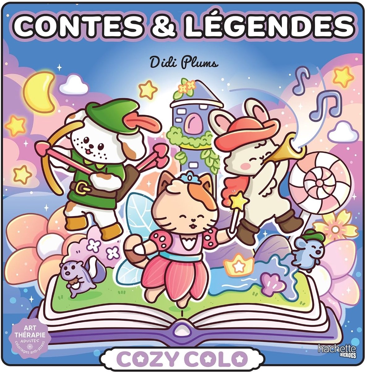 Hachette eroi accogliente colo - didi prugne - contes légendes - hachette - libro da colorare per adulti