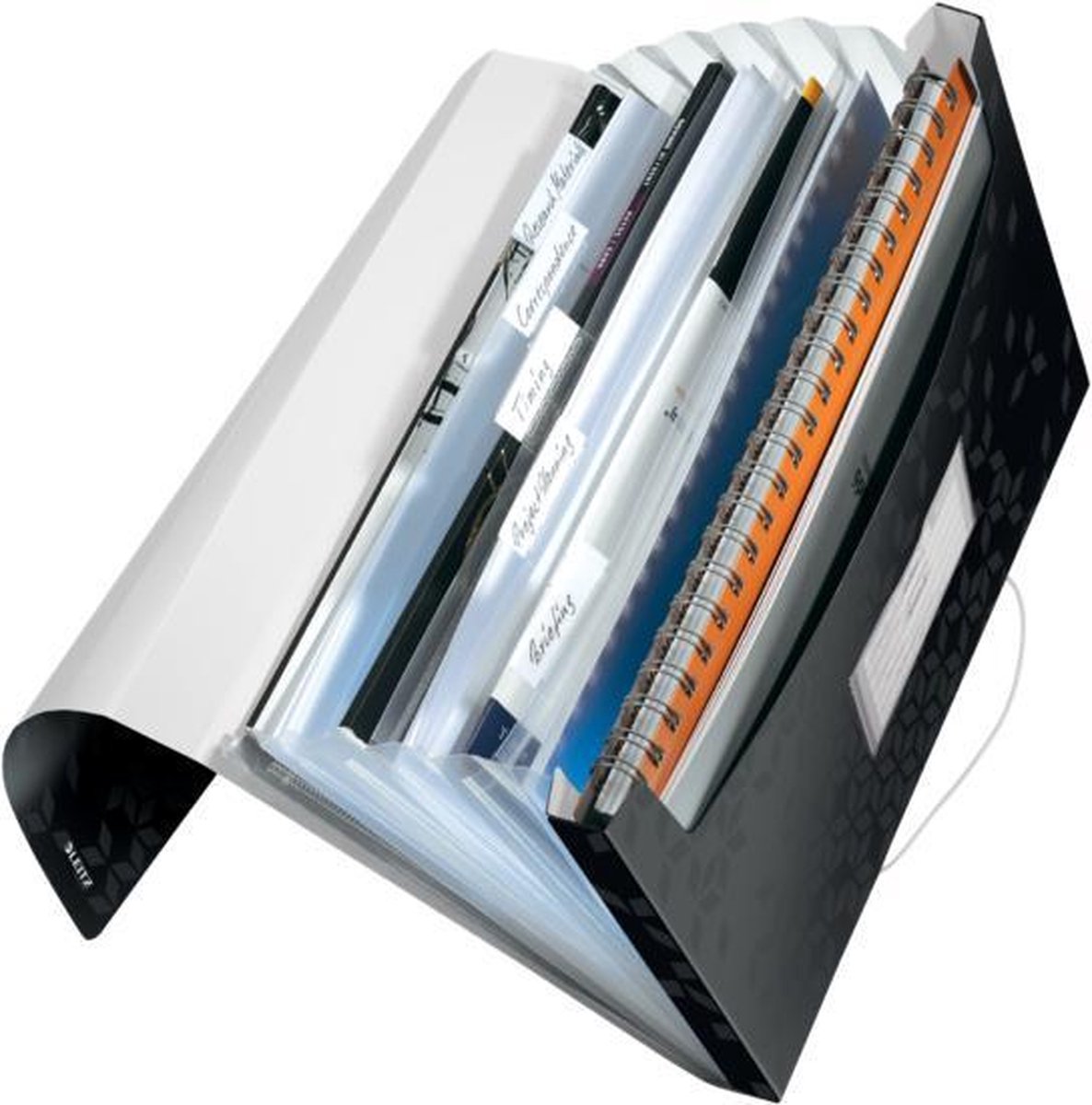 Cartella Leitz wow project pp - con 6 scomparti - nera