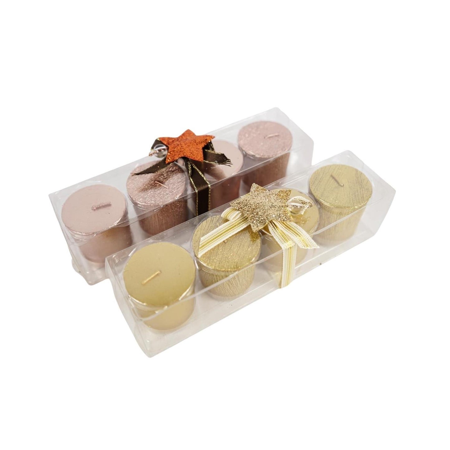 Candele glitter metallici 5 cm set da 4