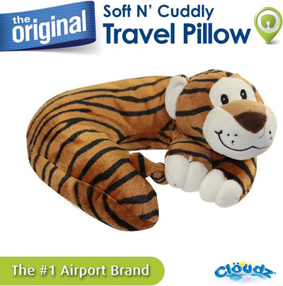 Clöudz Peluche Cloudz Peluche Cuscino da Collo per Bambini Tigre