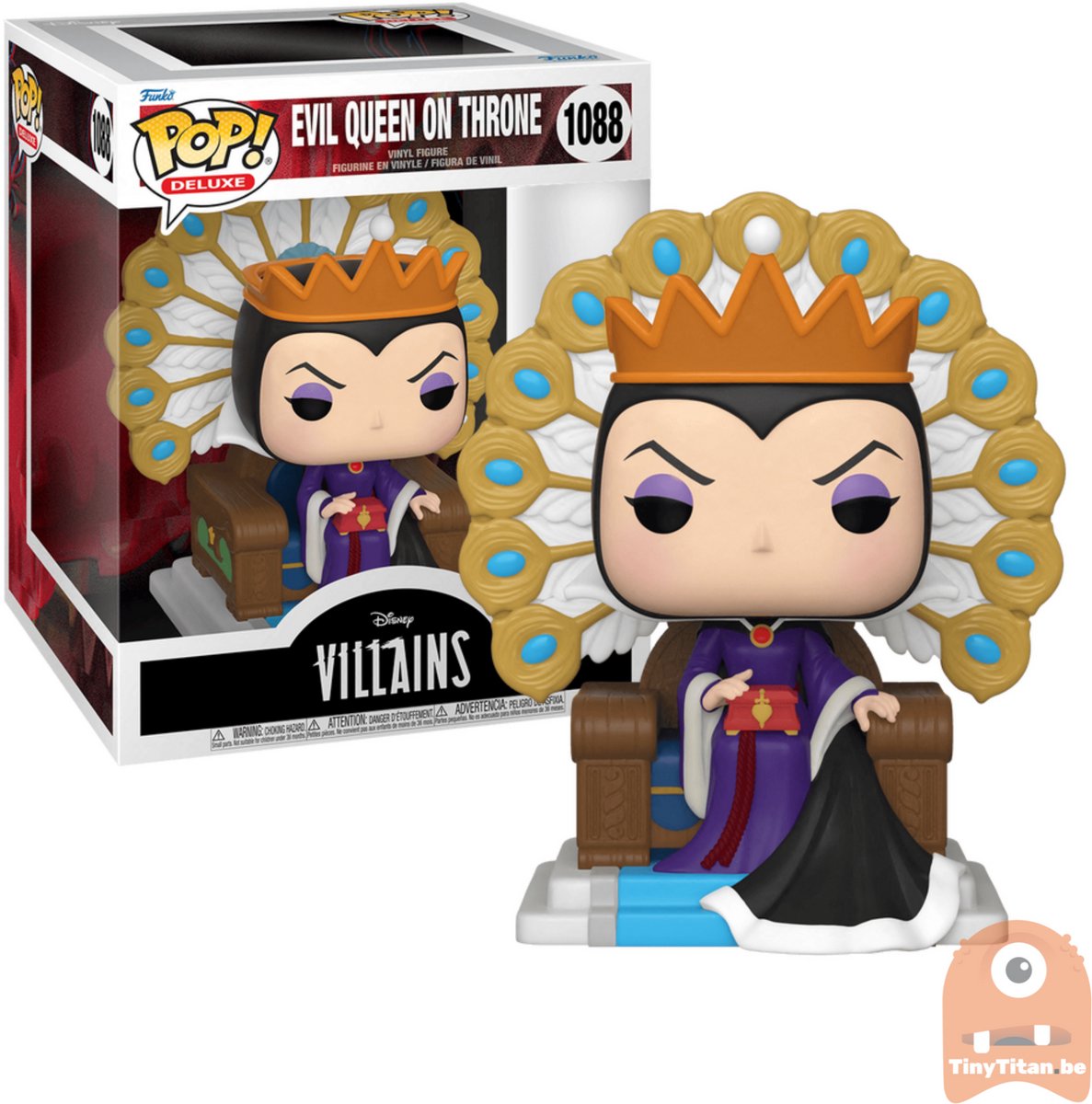 Funko snow white verzamelfiguur disney pop! deluxe villains evil queen on throne 9 cm multicolours