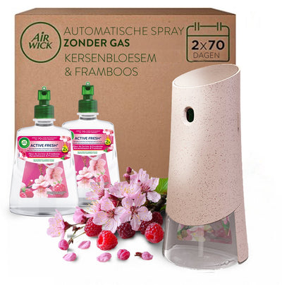 Air wick - active fresh air freshener starter kit cherry blossom + 2 refills
