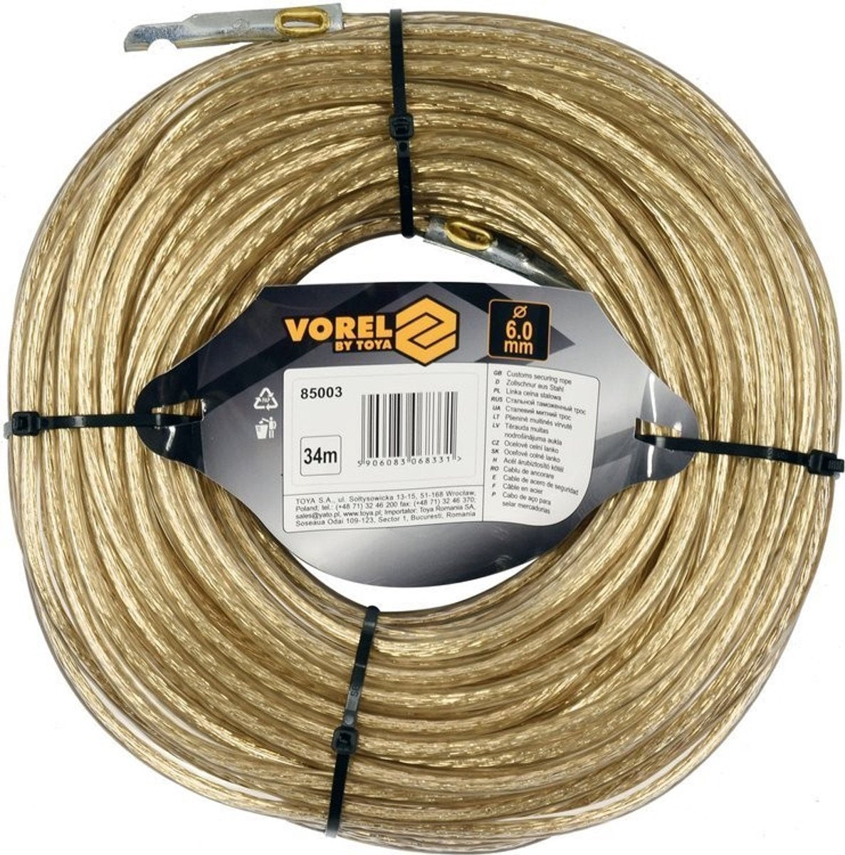 Vorel - stalen douanelijn - 6mm - 34m