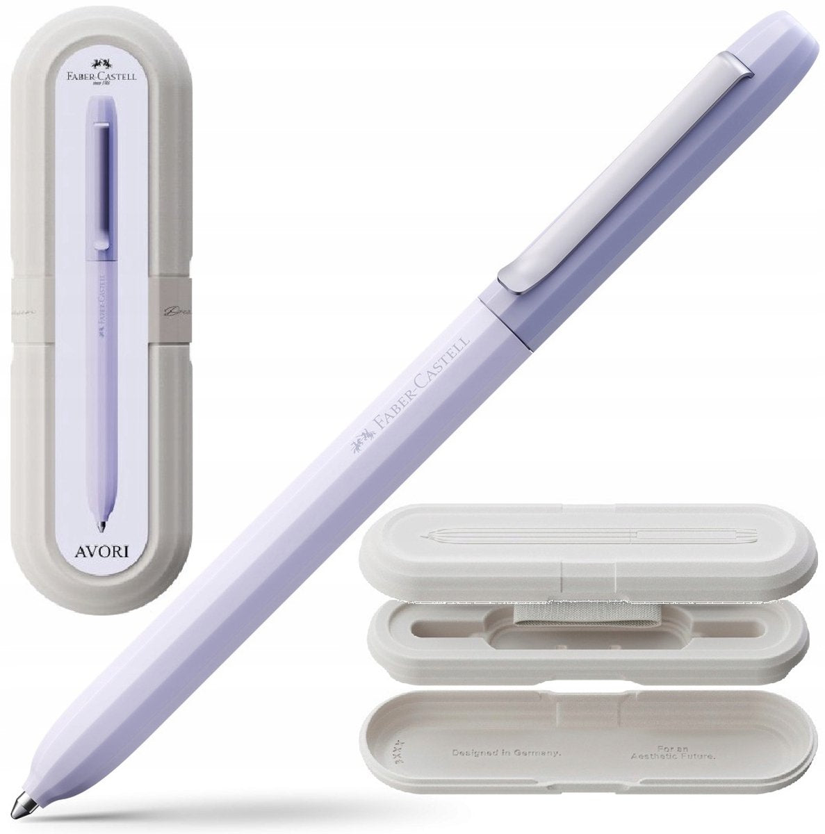 Faber-castell avori ballpoint pen - blue xb ink - luxury gift packaging