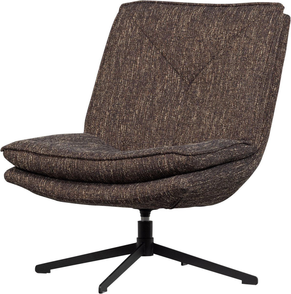 Sillón giratorio Woood milaro - poliéster - marrón melange - 88x75x94