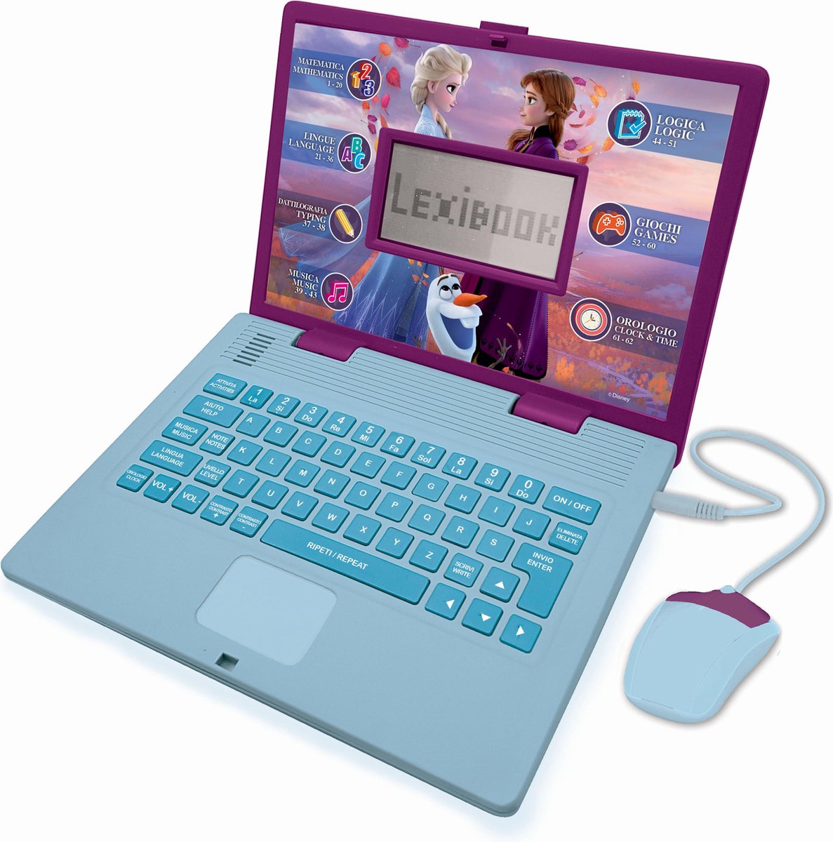 Lexibook frozen portátil educativo bilingüe - 124 actividades en inglés italiano