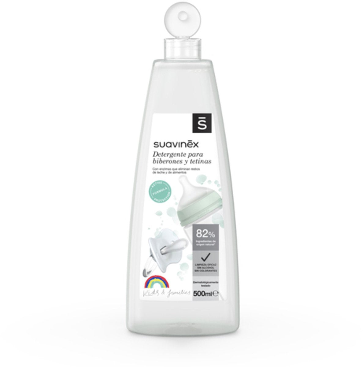 Suavinex gel limpiador para tetinas de biberones – 750 ml – sin perfume – seguro para accesorios de bebé