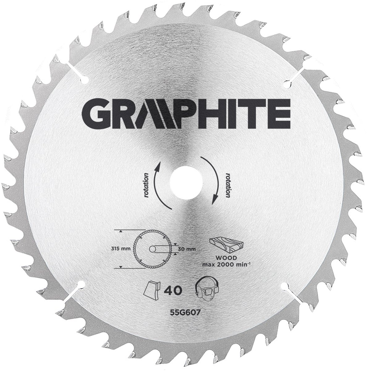 Graphite serie - widia cirkelzaagblad - 315mm - 40 tanden