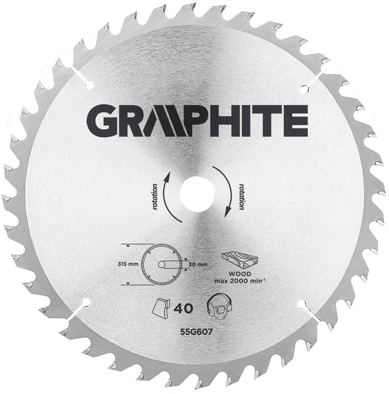 Graphite serie - widia cirkelzaagblad - 315mm - 40 tanden