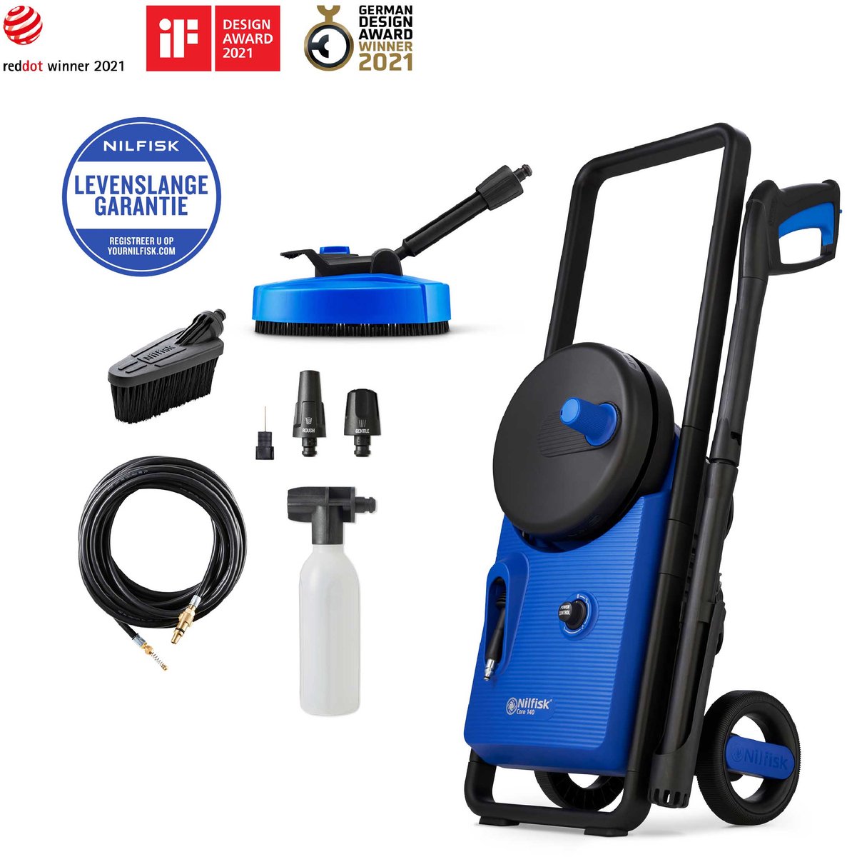Nilfisk core 140 power control pad - 140 bar - rioolslang - medium terrasreiniger