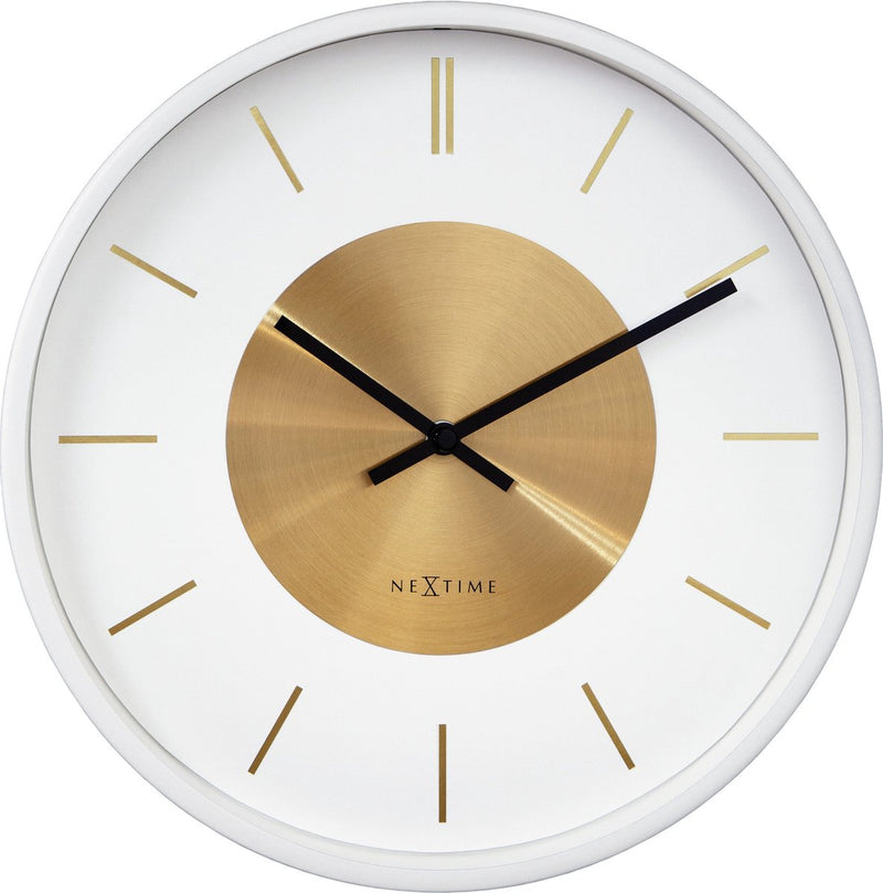 Nextime Nextime Wall Clock Retro II 25 cm de oro blanco