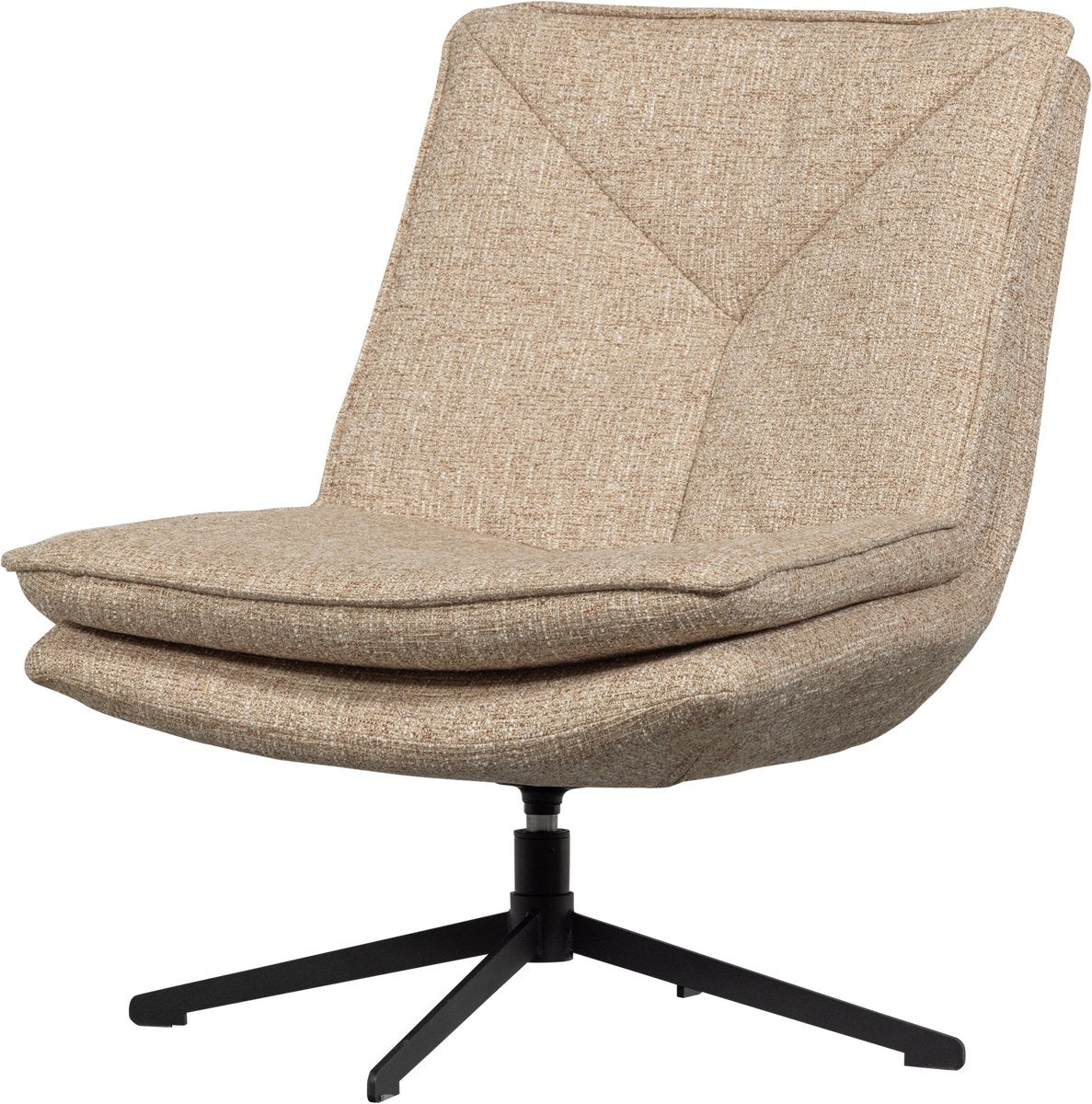 Sillón giratorio Woood milaro - poliéster - melange natural - 88x75x94
