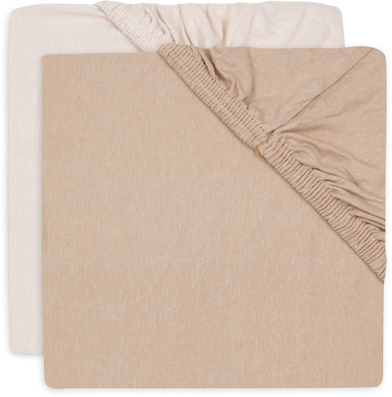Lenzuolo con angoli Jollein per letto - 60x120 cm - jersey - rosa canina cipria - 2 pezzi