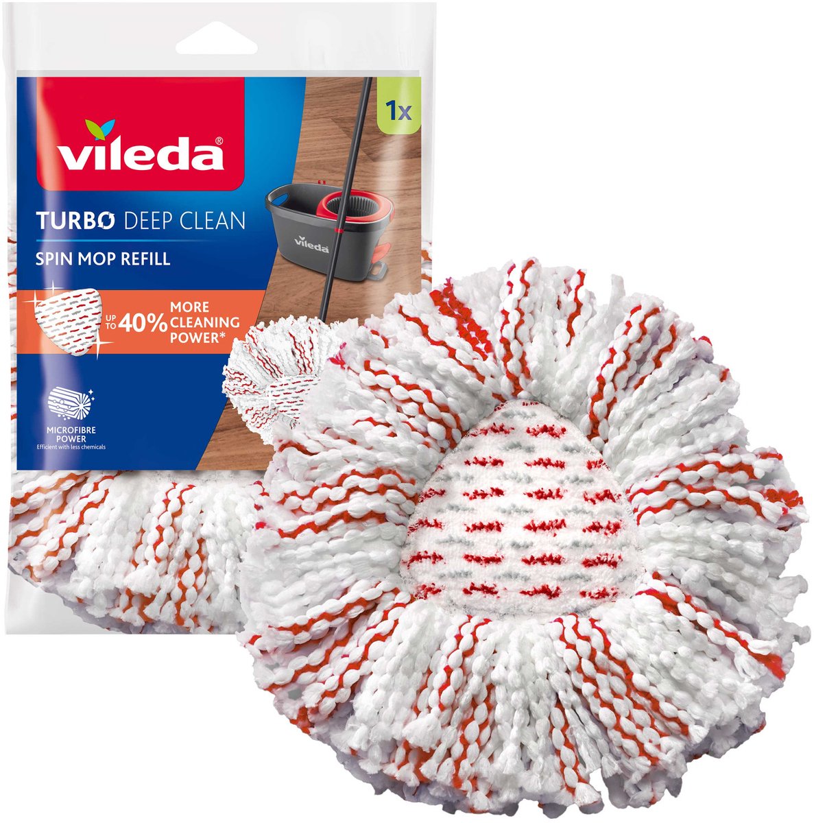 Vileda 1066785 - ricambio turbo 3 in 1 | 5 pezzi
