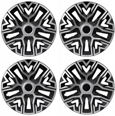 Nrm universal hubcaps 14'' the best bicolor silver black 4 pieces