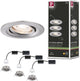 Paulmann LED empotrable nova mini moneda base set orientable redondo 66 mm 15° moneda 3x4w 3x310lm 230v 2700k acero cepillado