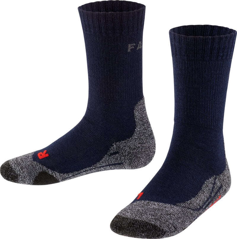 Falke tk2 anti-blaar dik wol functioneel materiaal wandelsokken kinderen blauw - maat 31-34