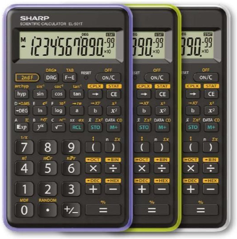 Calculadora de bolsillo Sharp el-501 t funciona con baterías, número de posiciones de visualización: 12
