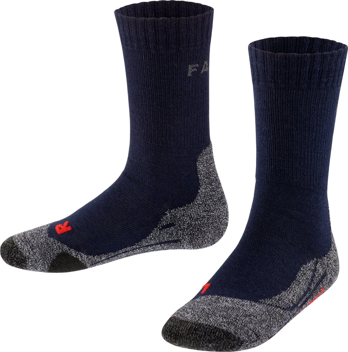 Falke tk2 anti-blaar dik wol functioneel materiaal wandelsokken kinderen blauw - maat 31-34