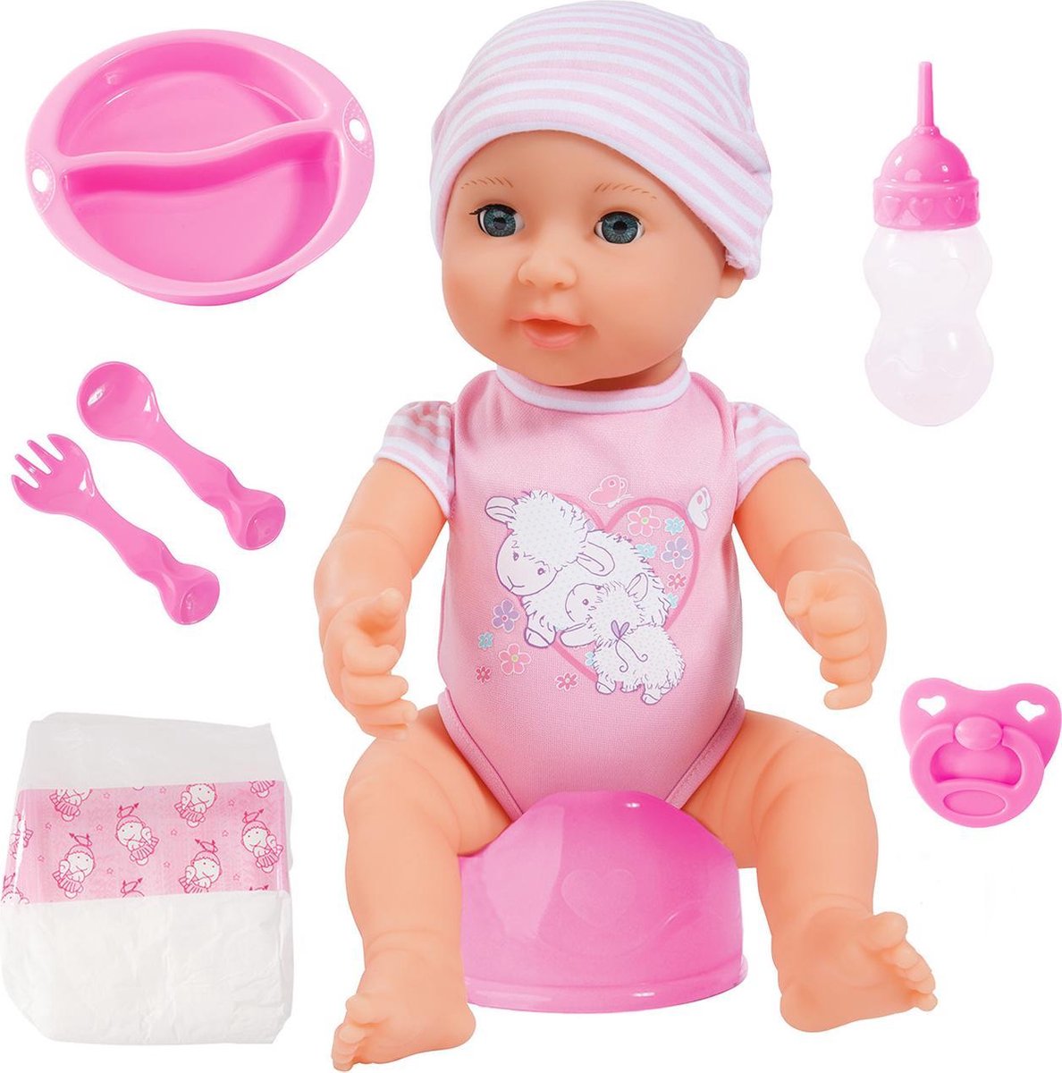 Bayer design - pasgeboren pop piccolina new born baby met accessoires