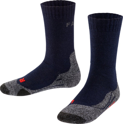 Falke tk2 calzini da passeggio in materiale funzionale in lana spessa antivesciche per bambini blu - taglia 27-30