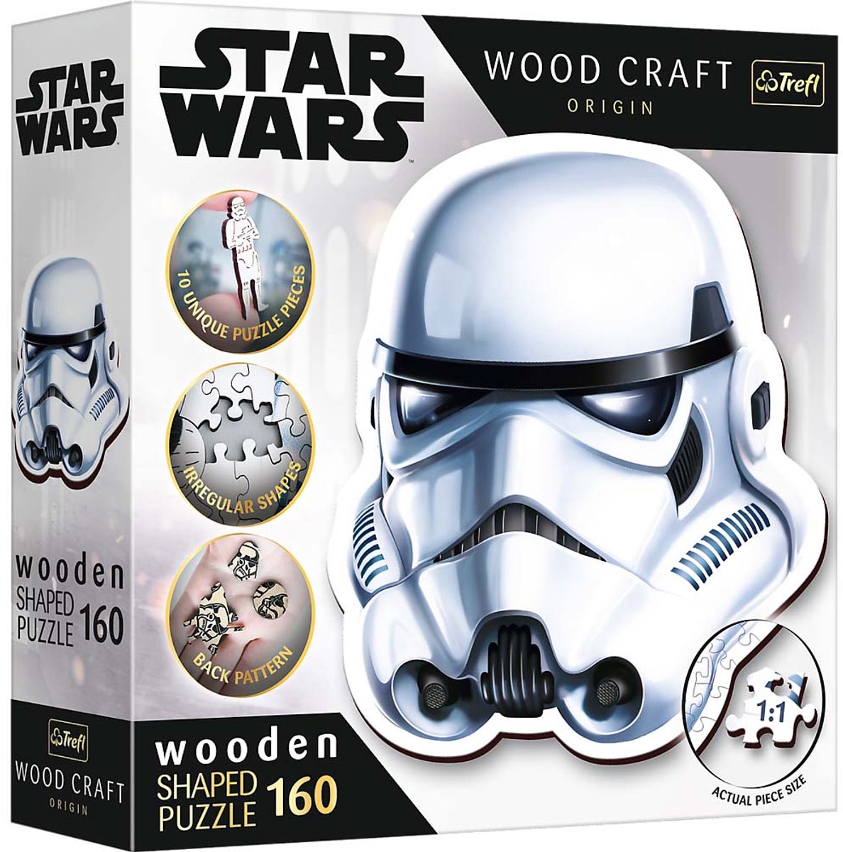 Trefl puzzle star wars casco stormtrooper in legno 160 pezzi fsc.