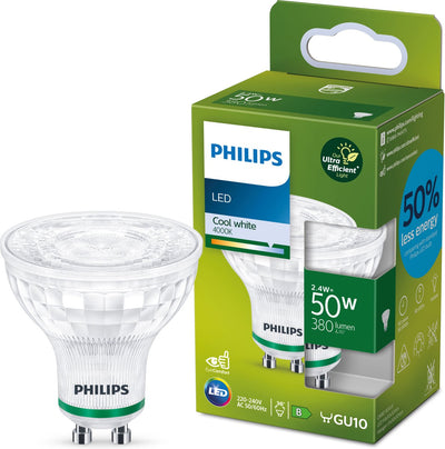 Philips LED Spot LED Philips ultra efficiente - 50 W - Gu10 - luce bianca fredda