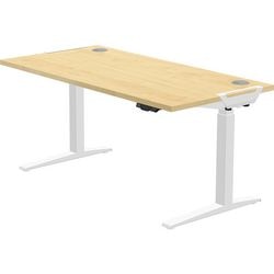 Tavolino da scrivania sit-stand 9787301 acciaio, MFC bianco