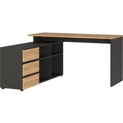 Escritorio esquinero germania 4187-549 gw-lisboa 770 x 1460 x 1450 mm grafito, blanco