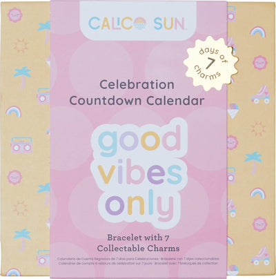 Calendario de celebración de cuenta regresiva del sol de Calico solo buenas vibraciones