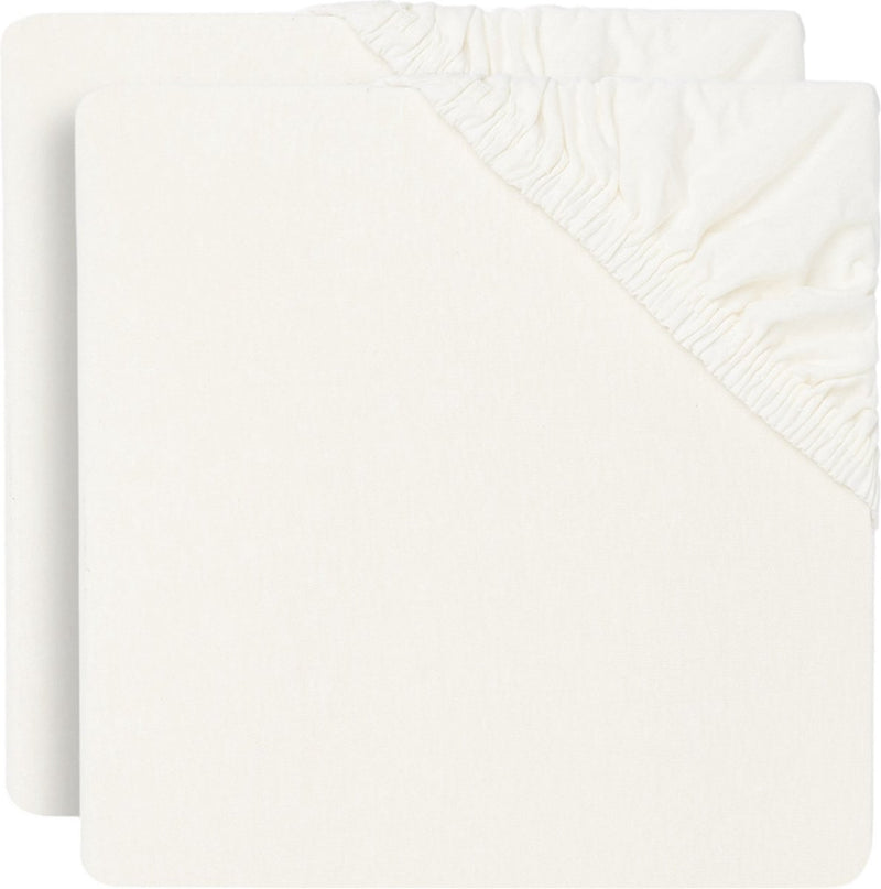 Jollein - lenzuolo con angoli per culla in jersey (avorio) - cotone - 2 pezzi - 60x120 cm