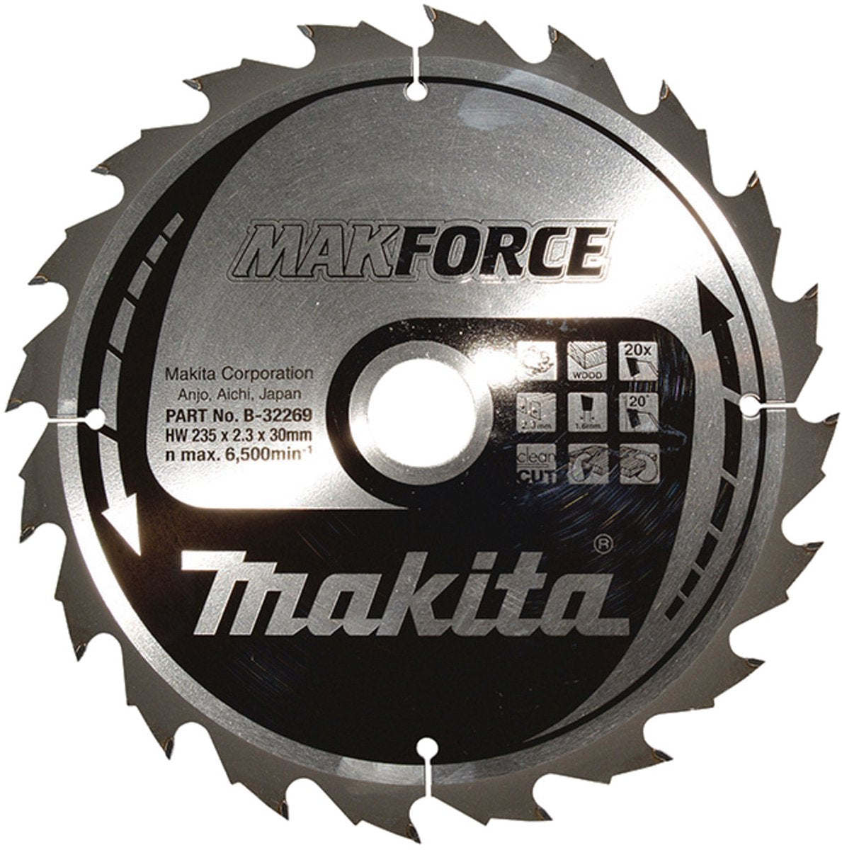 Accessori Makita lama per sega circolare | legno | 235x30x2,3 20t 20g - b-32269
