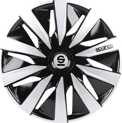 Coprimozzi Sparco lazio 13 pollici nero argento - 4 pezzi