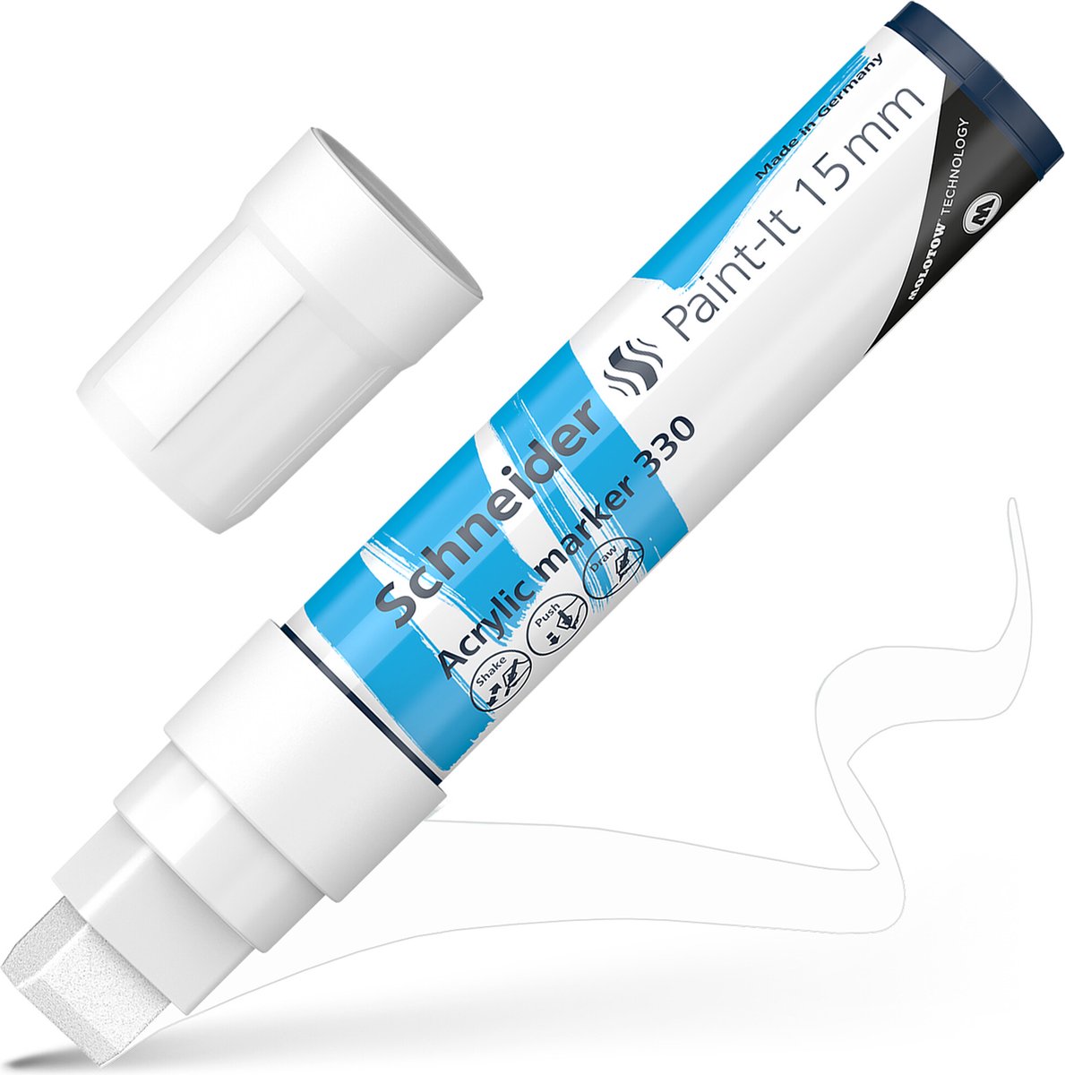 Schneider Writing Instruments Marcador acrílico Schneider - Paint-it 330 - Ancho de escritura 15 mm - Blanco - s-120349