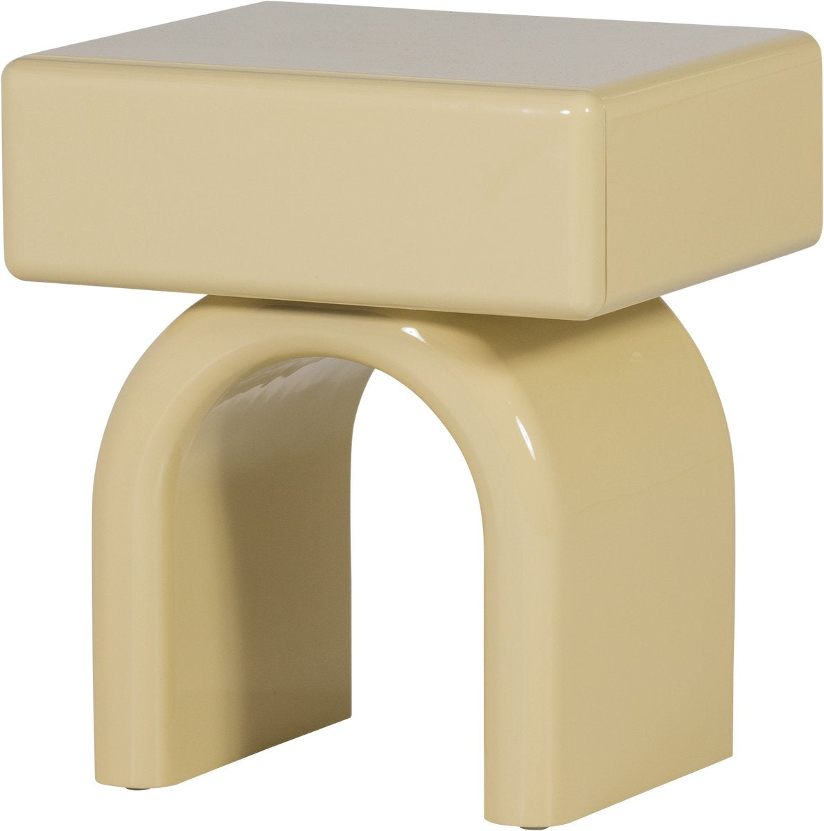 Comodino Woood Zorel - legno - verde tenue lucido - 40x57x50