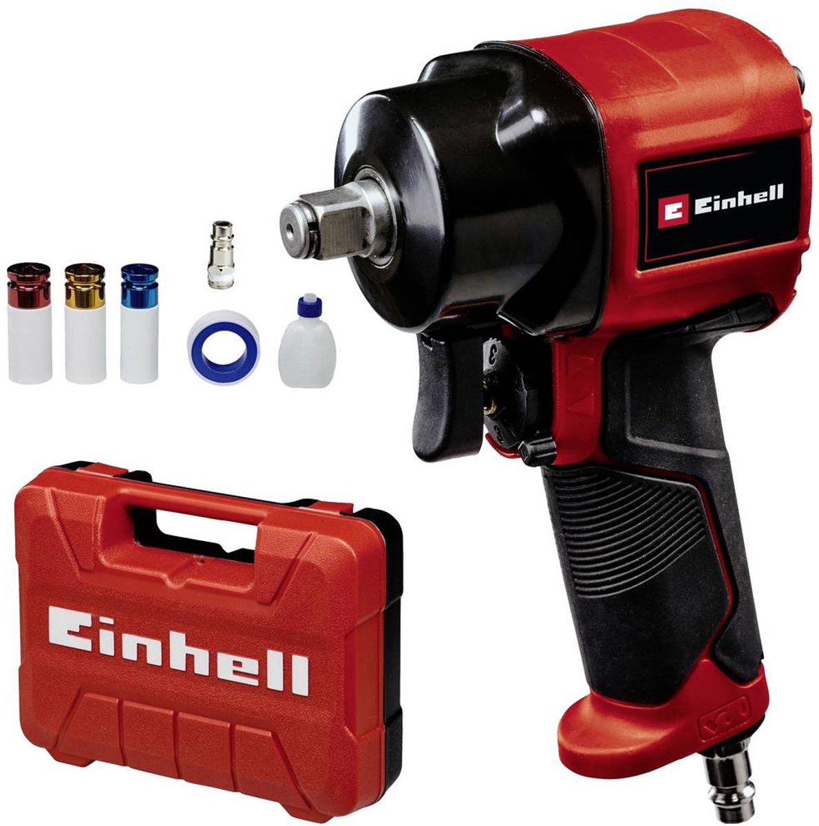 Llave de impacto neumática Einhell tc-pw 610 compact - 610 nm - incl. 3 llaves de vaso - incl. estuche de transporte y almacenamiento