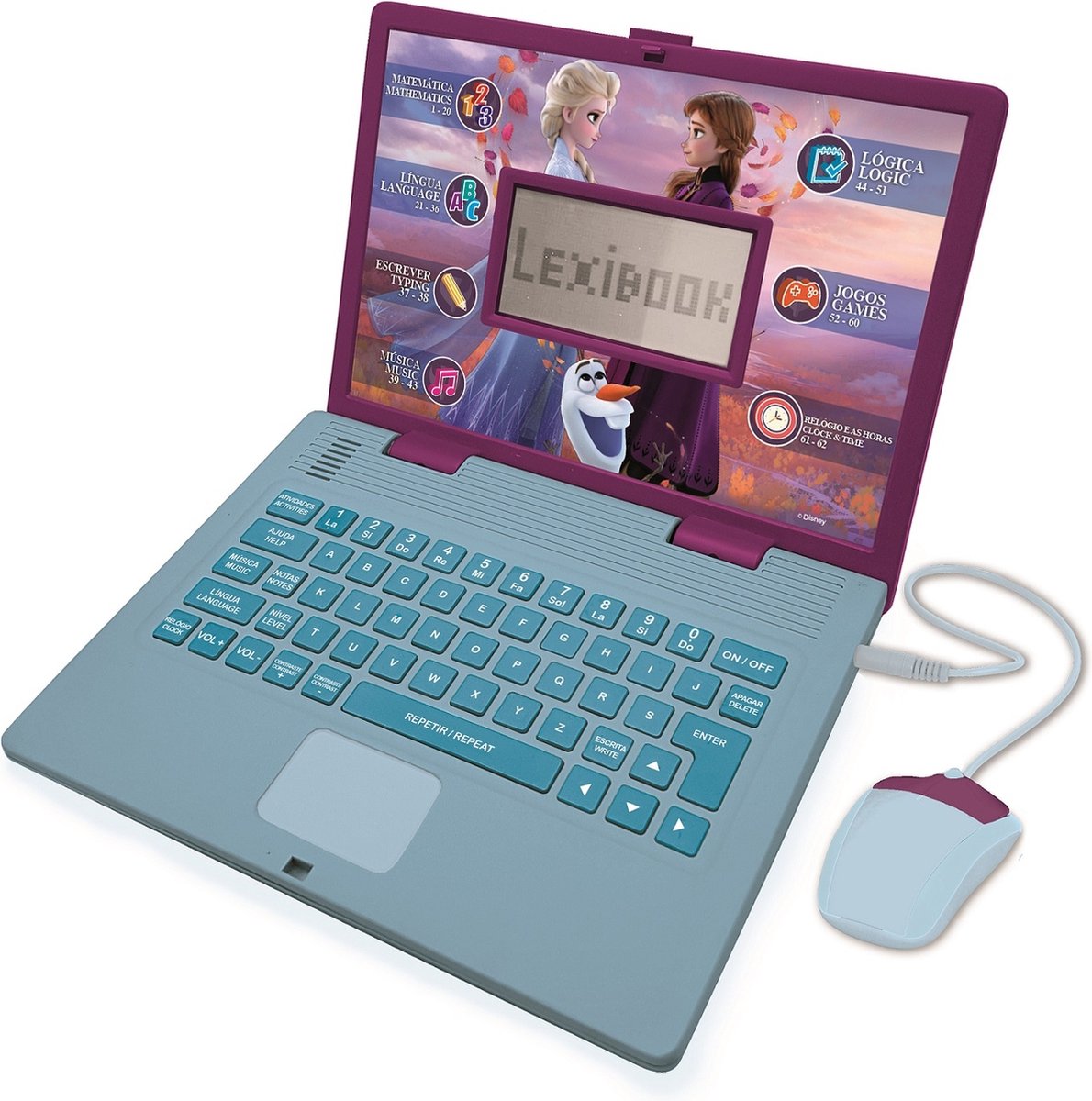 Portátil educativo bilingüe Lexibook frozen - 124 actividades (portugués inglés)