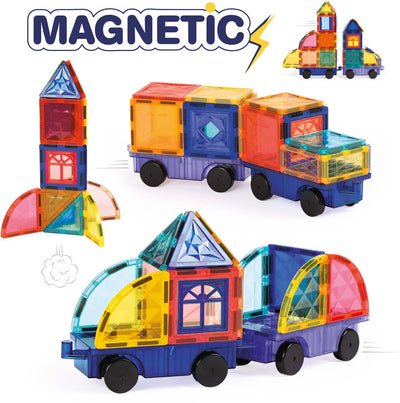 Ludi - Pannelli magnetici - Piastrelle magnetiche - Veicoli a tema - 61 pezzi
