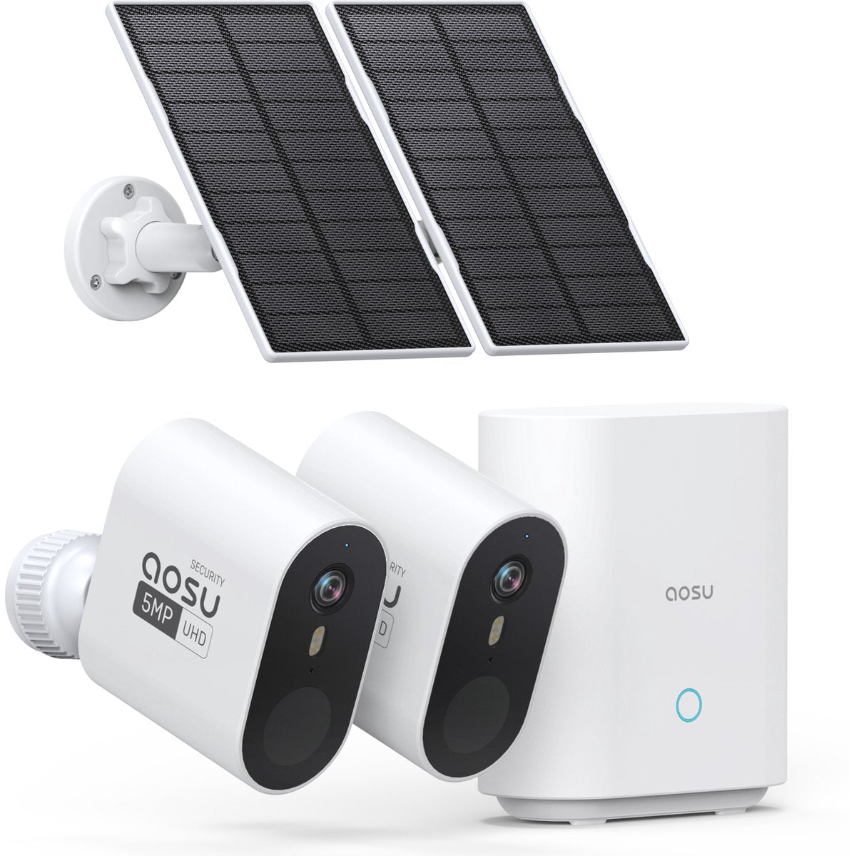 Aosu solarcam system max - 2 cámaras de seguridad - resolución 2k - energía solar - inalámbrico - 32GB