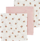 Meyco salviette per la bocca Baby Mini Panther - confezione da 3 - idrofile - rosa tenue - 30x30 cm